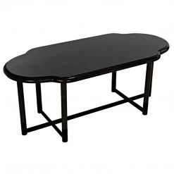 Dining Tables Noir Furniture Charles Dining Table, Pale Finish W/Metal Base