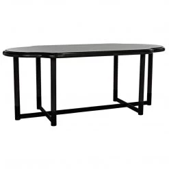 Dining Tables Noir Furniture Charles Dining Table, Pale Finish W/Metal Base