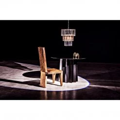 Noir Furniture Noir Column Dining Table, Black Steel Dining Tables