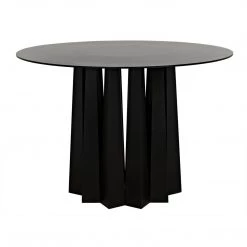 Noir Furniture Noir Column Dining Table, Black Steel Dining Tables
