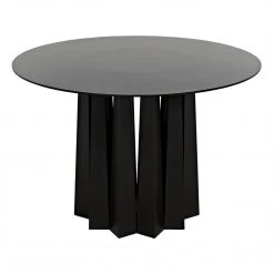 Noir Furniture Noir Column Dining Table, Black Steel Dining Tables