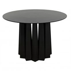 Noir Furniture Noir Column Dining Table, Black Steel Dining Tables