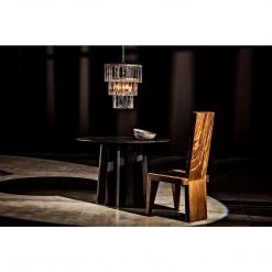 Noir Furniture Noir Column Dining Table, Black Steel Dining Tables