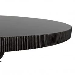Noir Furniture Noir Portobello Dining Table, Hand Rubbed Black With Light Brown Trim