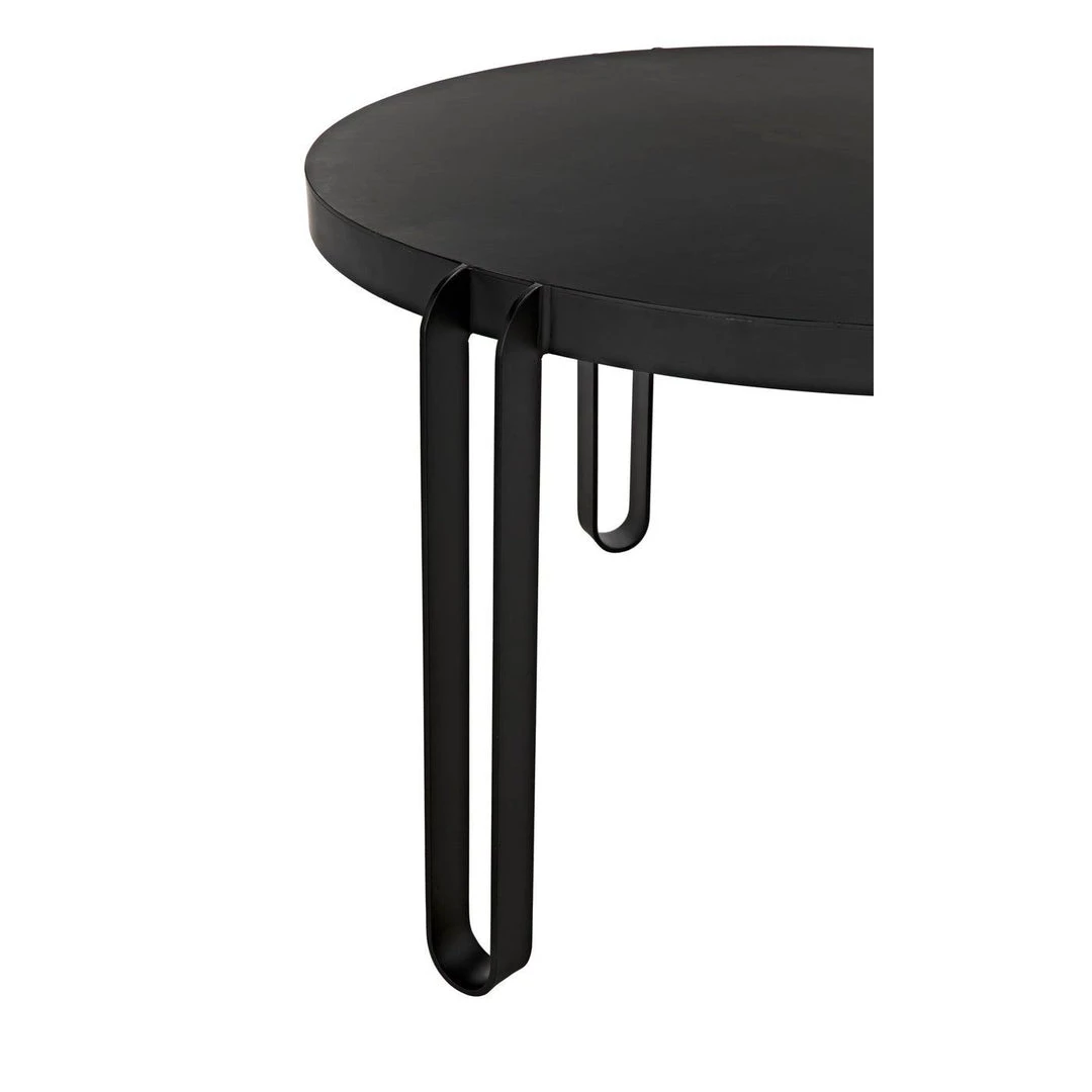 Noir Furniture Dining Tables Noir Marcellus Dining Table, 49", Black Metal