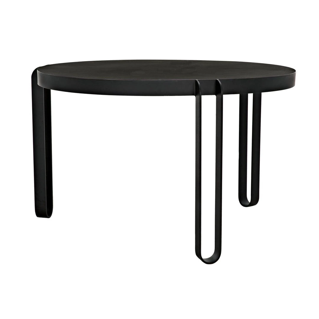 Noir Furniture Dining Tables Noir Marcellus Dining Table, 49", Black Metal