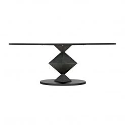 Noir Furniture Noir Katana Oval Dining Table, Black Metal Dining Tables
