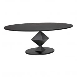 Noir Furniture Noir Katana Oval Dining Table, Black Metal Dining Tables