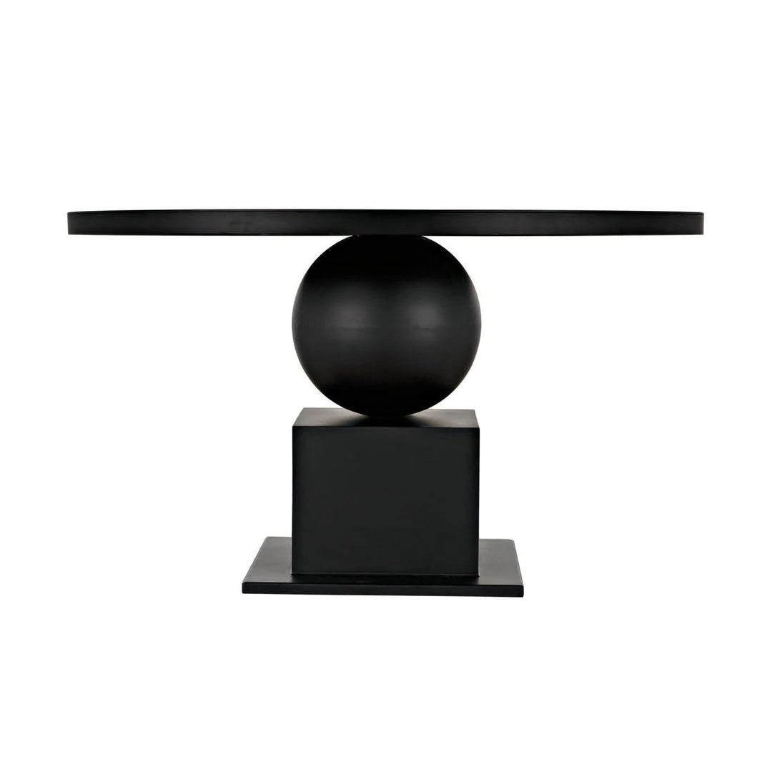 Noir Furniture Noir Emira Dining Table, Black Metal