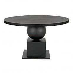Noir Furniture Noir Emira Dining Table, Black Metal