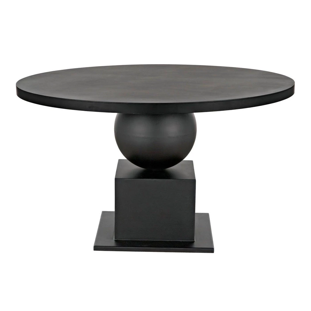 Noir Furniture Noir Emira Dining Table, Black Metal