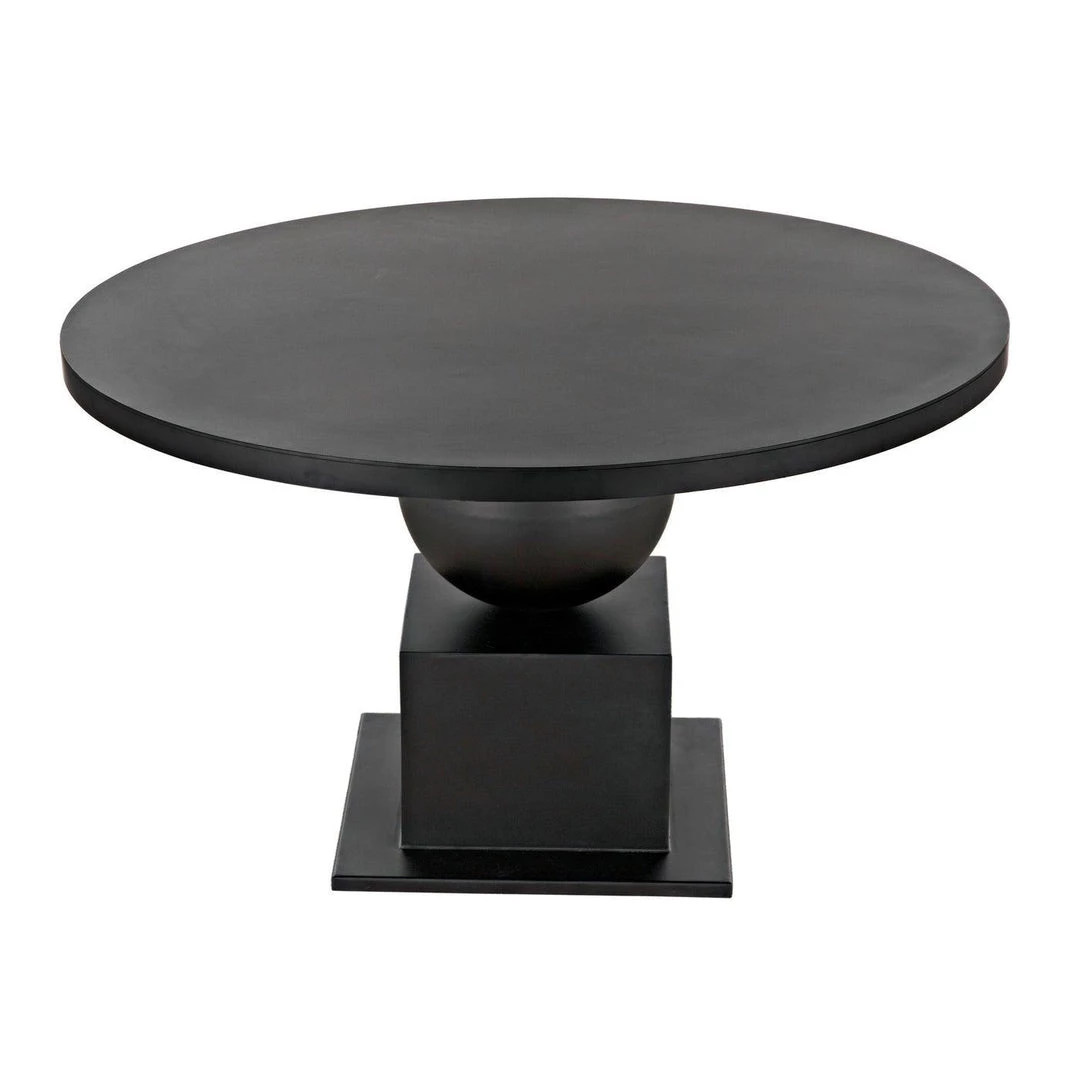 Noir Furniture Noir Emira Dining Table, Black Metal