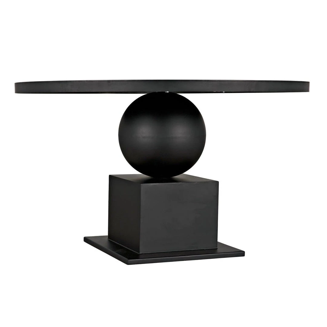 Noir Furniture Noir Emira Dining Table, Black Metal