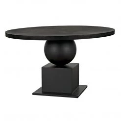 Noir Furniture Noir Emira Dining Table, Black Metal