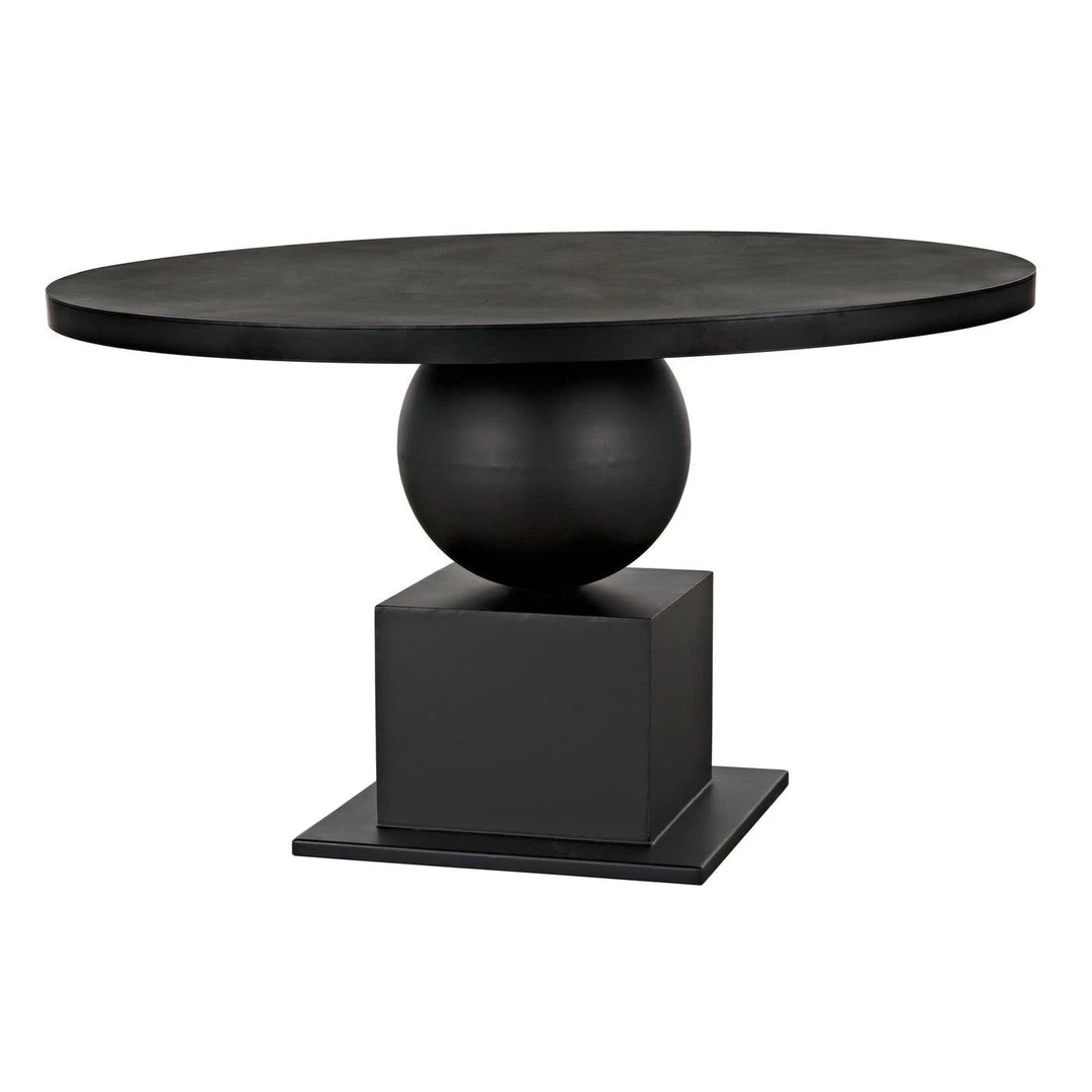 Noir Furniture Noir Emira Dining Table, Black Metal
