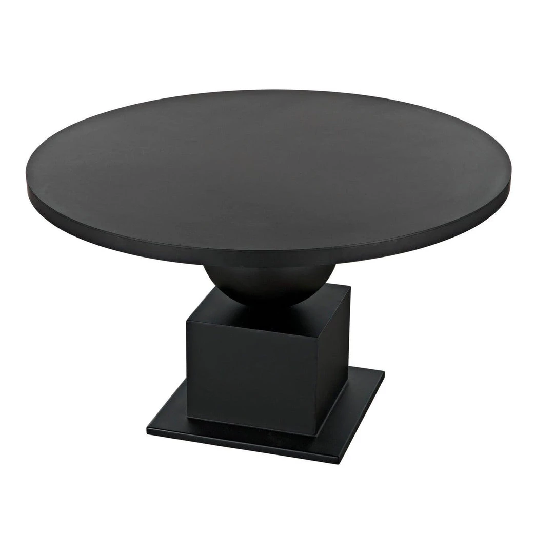 Noir Furniture Noir Emira Dining Table, Black Metal