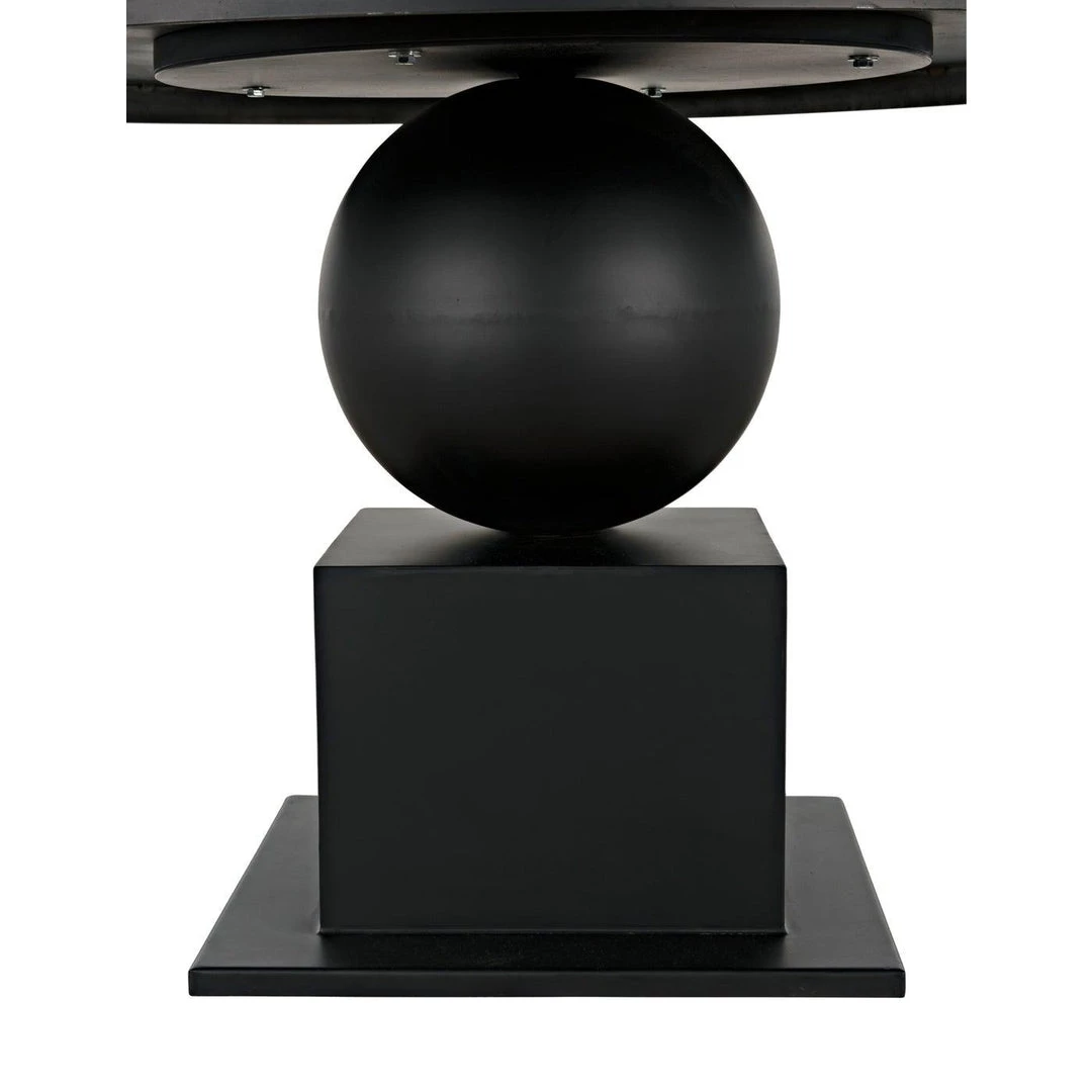 Noir Furniture Noir Emira Dining Table, Black Metal