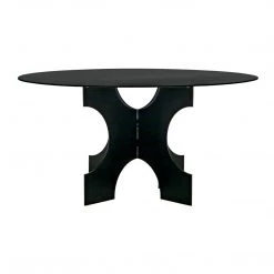 Noir Furniture Noir Element Dining Table, Black Metal Dining Tables