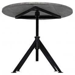 Noir Furniture Matilo Adjustable Table, Black Metal Metal Base With Marble Top Accent Tables