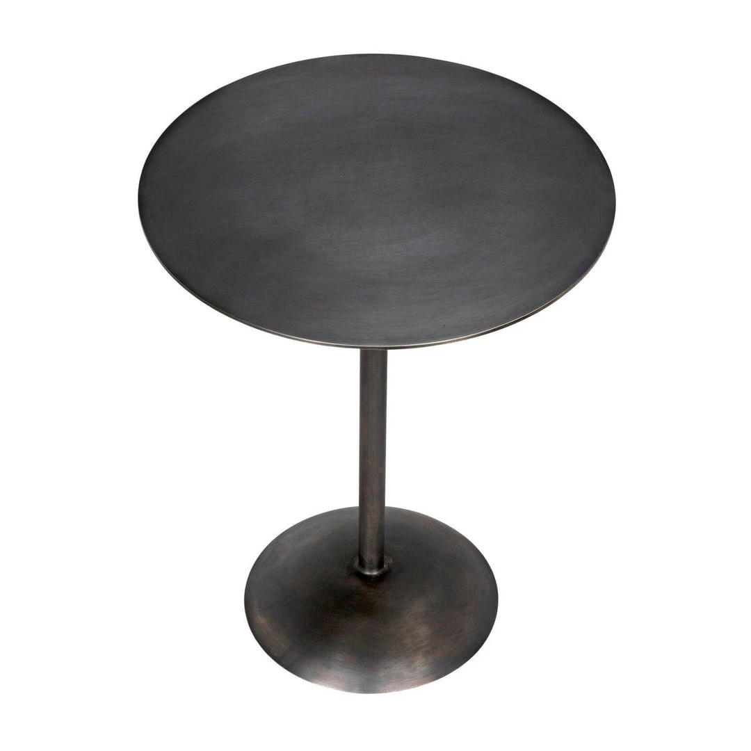 Noir Furniture Noir Felix Side Table, Gun Metal Finish