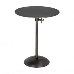 Noir Furniture Noir Felix Side Table, Gun Metal Finish