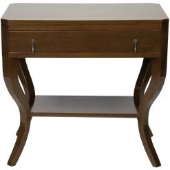 Noir Furniture Weldon Side Table, Distressed Brown Accent Tables