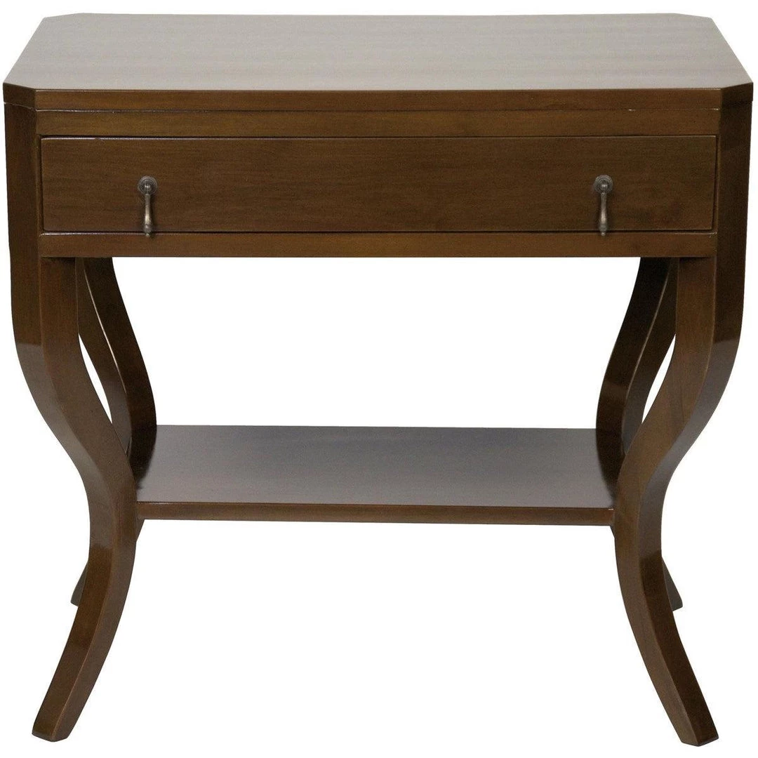 Noir Furniture Weldon Side Table, Distressed Brown Accent Tables