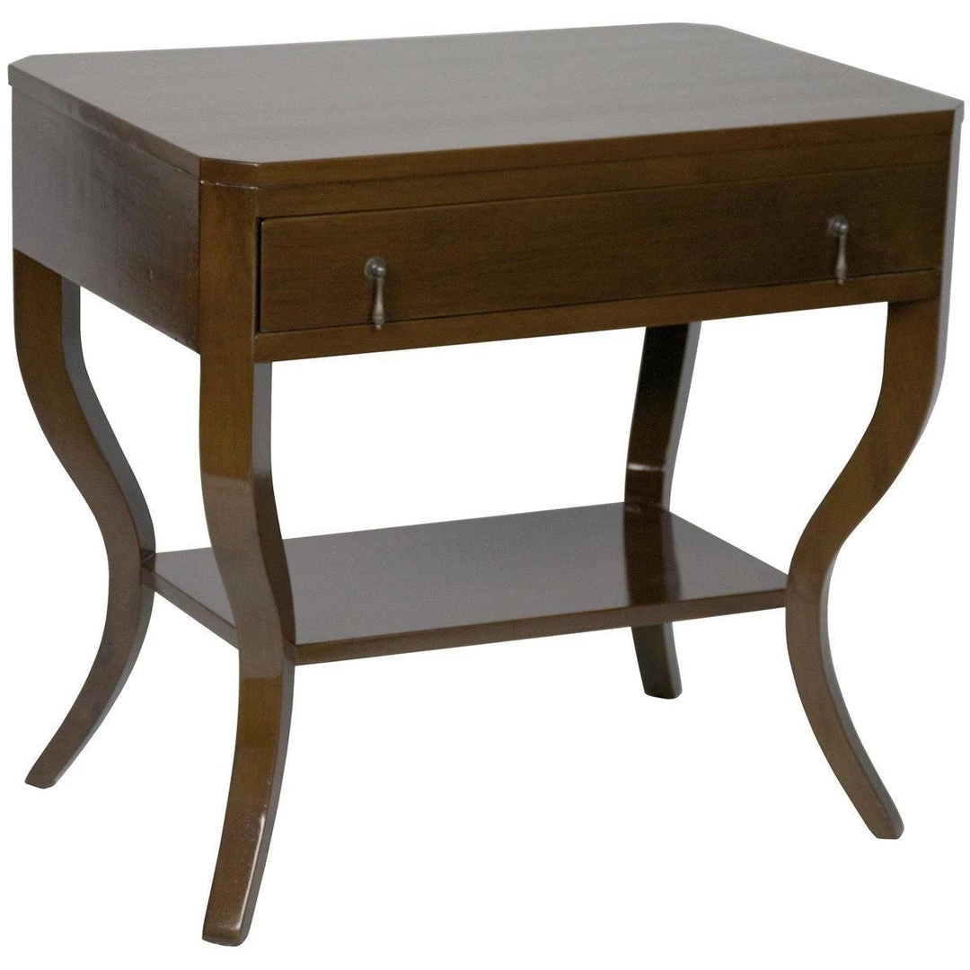 Noir Furniture Weldon Side Table, Distressed Brown Accent Tables