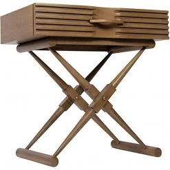 Noir Furniture Zanta Side Table, Saddle Brown