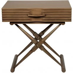 Noir Furniture Zanta Side Table, Saddle Brown