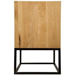 Accent Tables Noir Furniture Garland Side Table, Elm With Black Metal