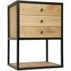 Noir Furniture Pearce Side Table, Elm And Black Metal Accent Tables