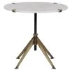 Noir Furniture Edith Adjustable Side Table, Large, Antique Brass, Metal And Quartz Accent Tables