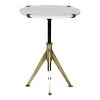 Noir Furniture Edith Adjustable Side Table, Small, Antique Brass, Metal And Quartz