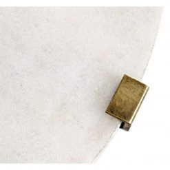 Noir Furniture Edith Adjustable Side Table, Small, Antique Brass, Metal And Quartz