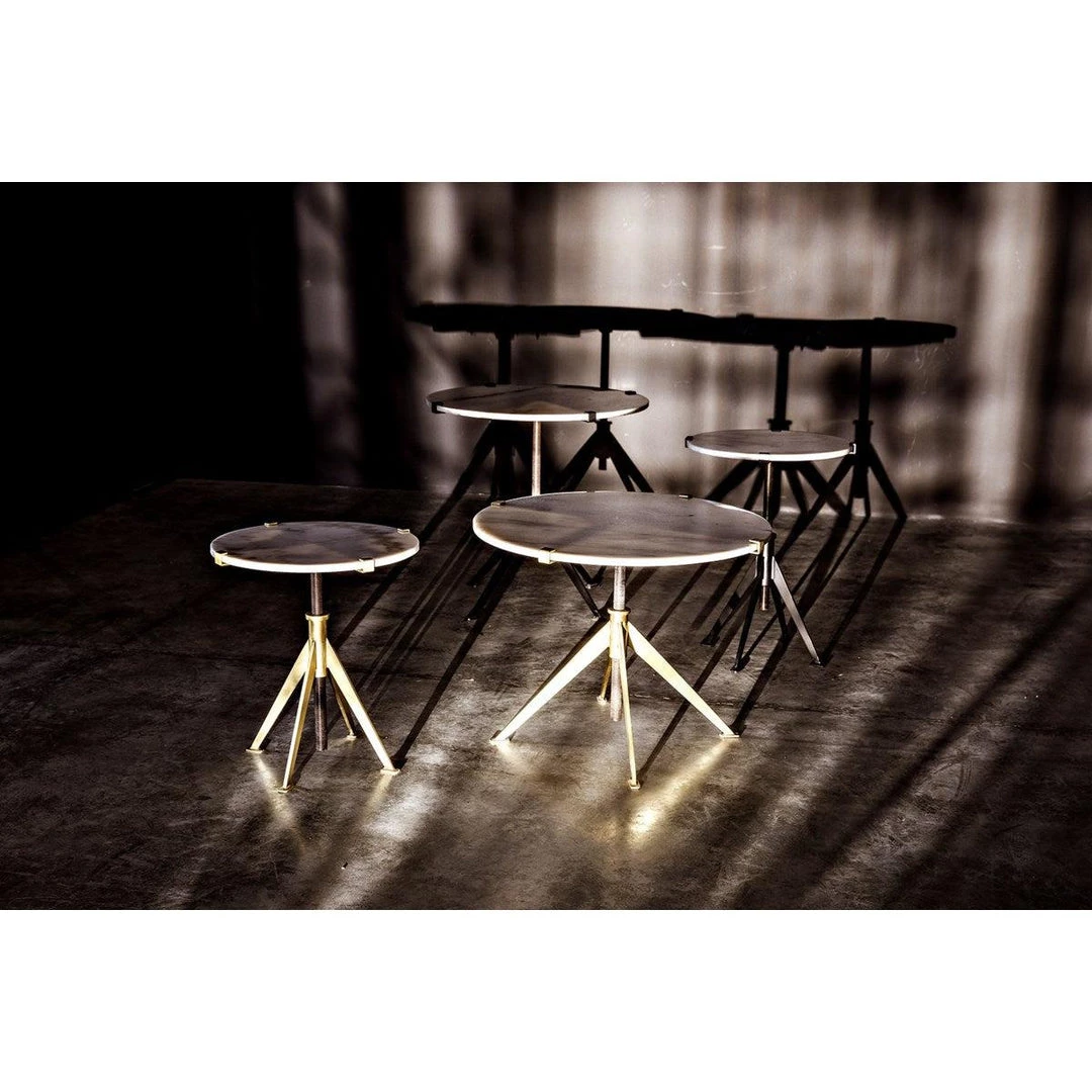 Noir Furniture Edith Adjustable Side Table, Black Metal, Small