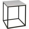 Accent Tables Noir Furniture Manning Side Table, Black Metal With Quartz Top, Large