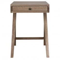 Noir Furniture Noir Peter Side Table, Washed Walnut Accent Tables