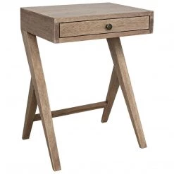 Noir Furniture Noir Peter Side Table, Washed Walnut Accent Tables