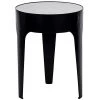 Accent Tables Noir Furniture Cylinder Side Table, Black Metal, Small