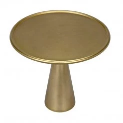 Noir Furniture Hiro Side Table, Short, Antique Brass Accent Tables