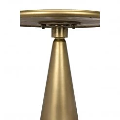 Noir Furniture Hiro Side Table, Short, Antique Brass Accent Tables