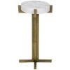 Accent Tables Noir Furniture Sardo Side Table, Antique Brass, Metal And Quartz