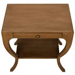 Noir Furniture Maude Side Table, Saddle Brown