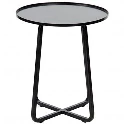 Noir Furniture Kimana Side Table, Black Metal