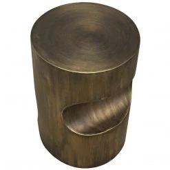Accent Tables Noir Furniture Margo Side Table, Metal W/Aged Brass Finish
