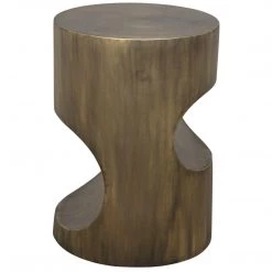 Accent Tables Noir Furniture Margo Side Table, Metal W/Aged Brass Finish