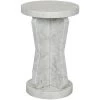 Noir Furniture Ingram Side Table, White Marble