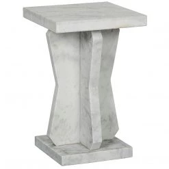 Accent Tables Noir Furniture Vasco Side Table, White Marble