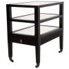 Noir Furniture Lesly Side Table, Distressed Black